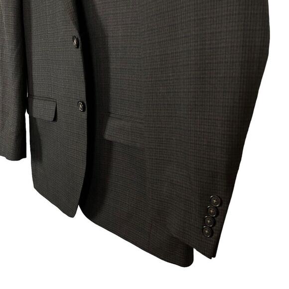 Chaps Mens Brown Plaid Suit Jacket Blazer Sport Coat 2 Button Business 42R - Picture 10 of 16